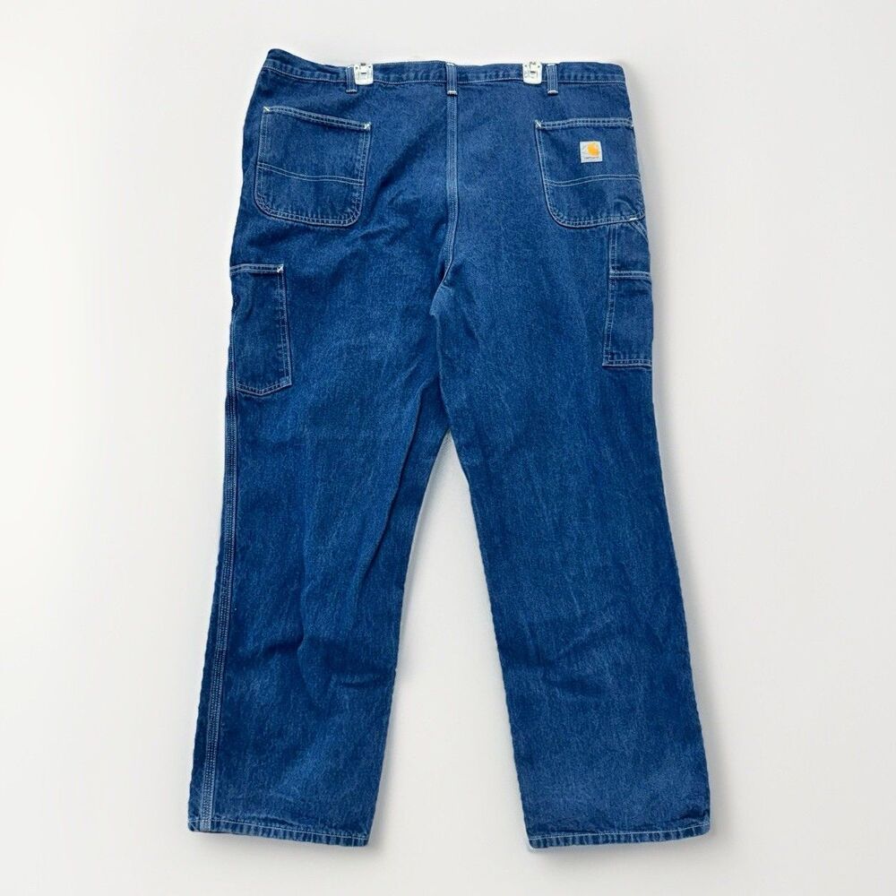 Carhartt Jeans Men's 46x32 Carpenter Dungaree Fit Work Denim Blue